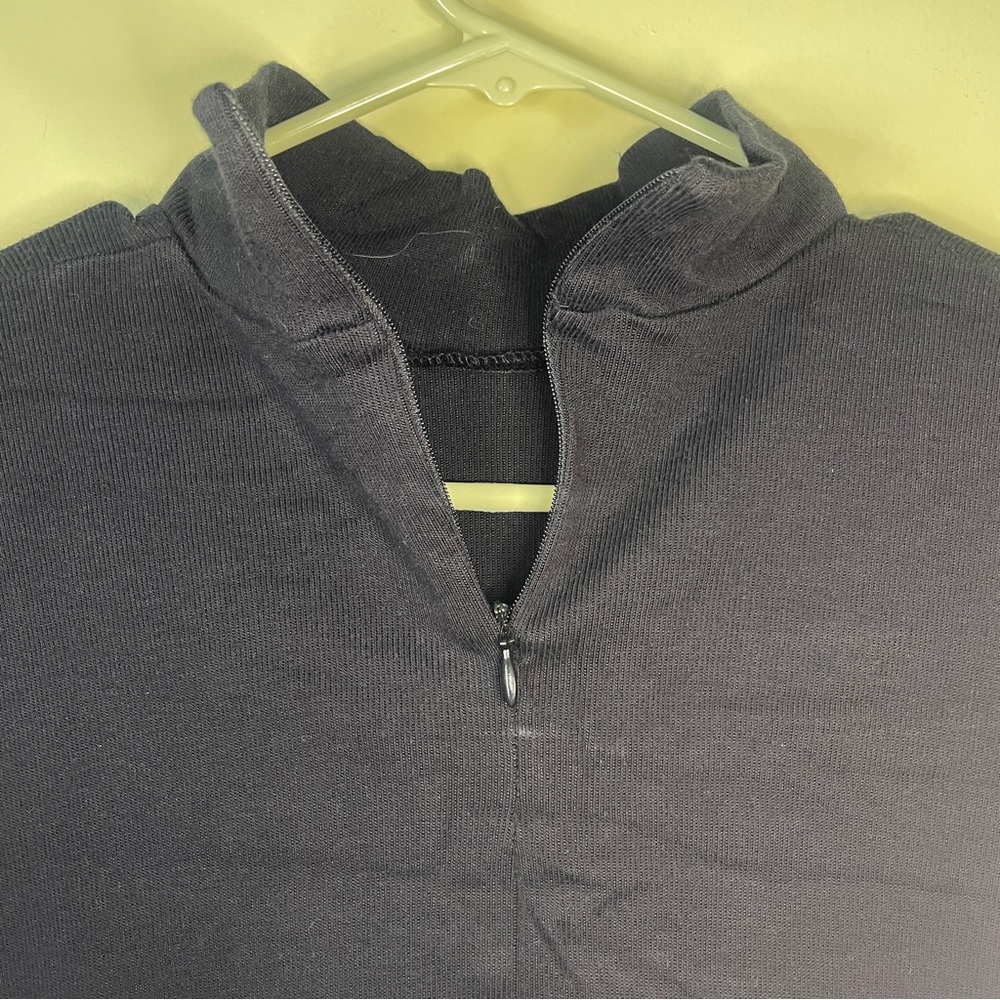 Vintage 90s Black Mock Neck T-Shirt - Picture 5 of 7